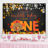 Unser Wenig Truthahn Ist Drehen Eins Funkeln Erste Geburtstag Hintergrund für Kinder